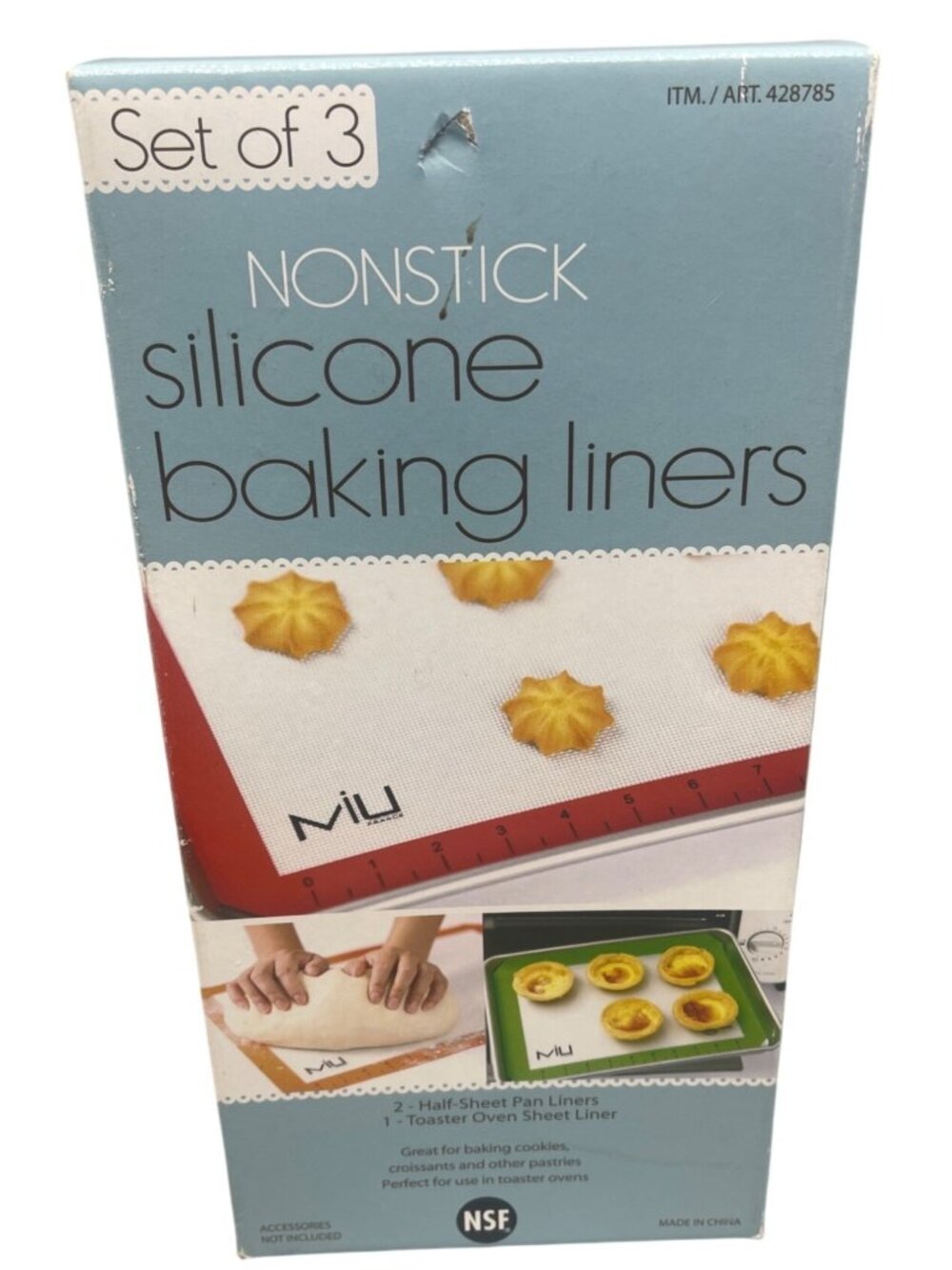 nonstick silicone baking liners set of 3 2 half sheet pan liners 1 toaster READ